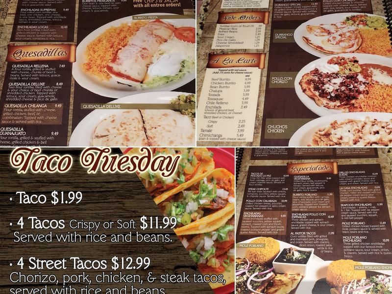 El Charro Menu