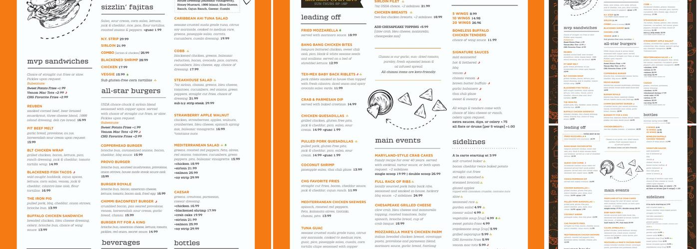 Copperhead Grille Menu