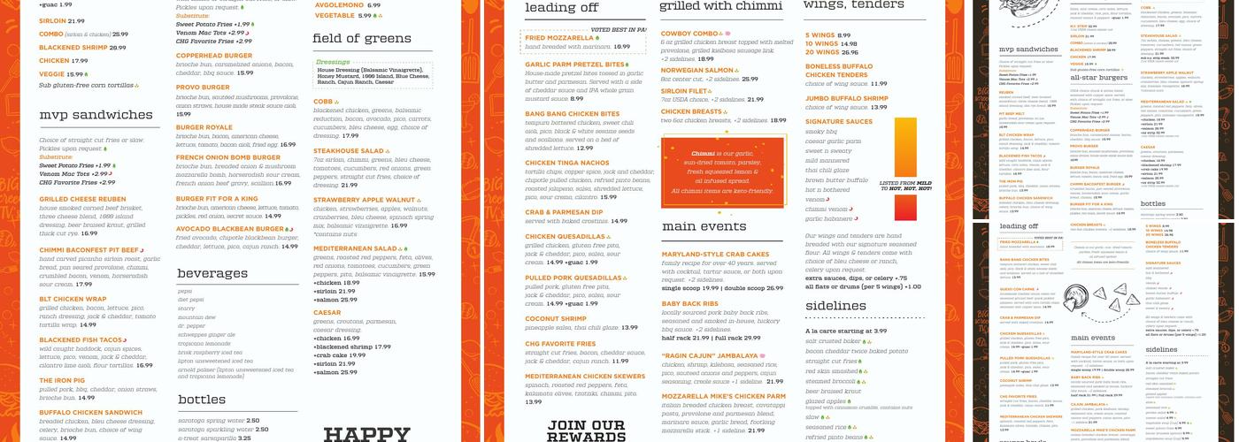 Copperhead Grille Menu
