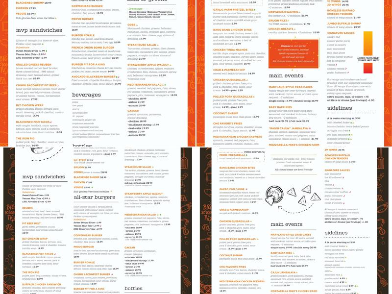 Copperhead Grille Menu