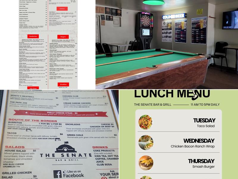 The Senate Bar & Grill Menu