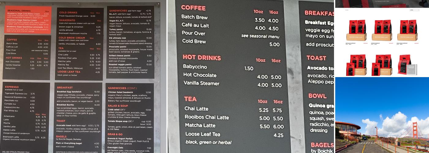 Equator Coffees Menu