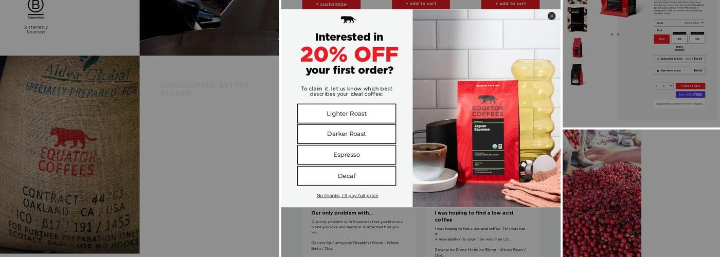 Equator Coffees Menu