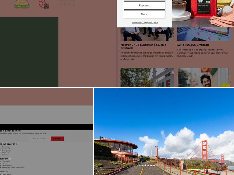 Equator Coffees Menu