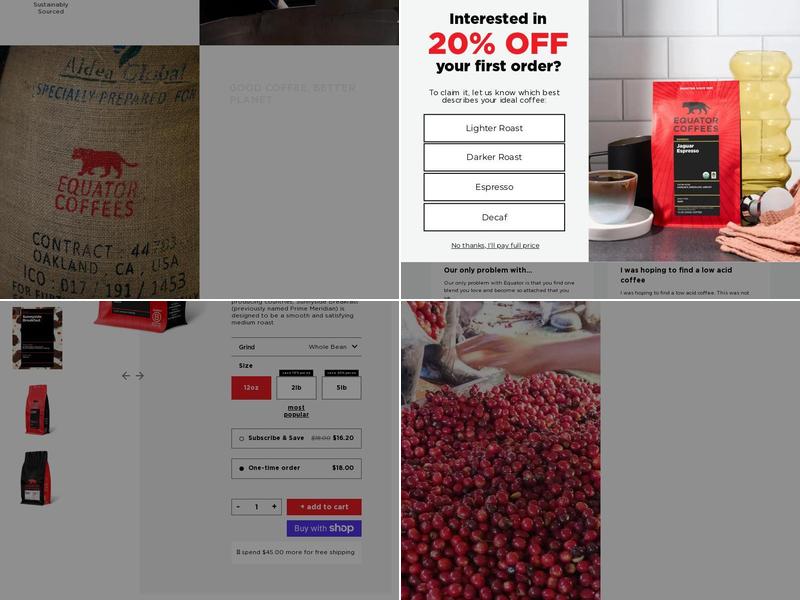 Equator Coffees Menu