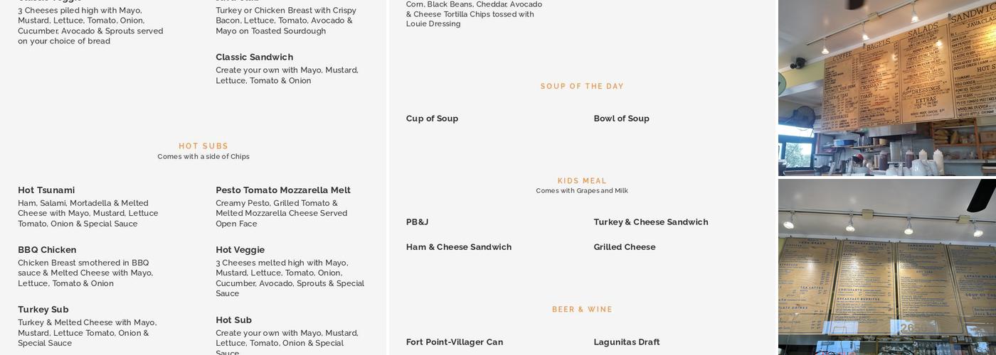 Java Beach At The Zoo Menu