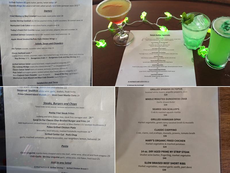 Sand Dollar Restaurant Menu
