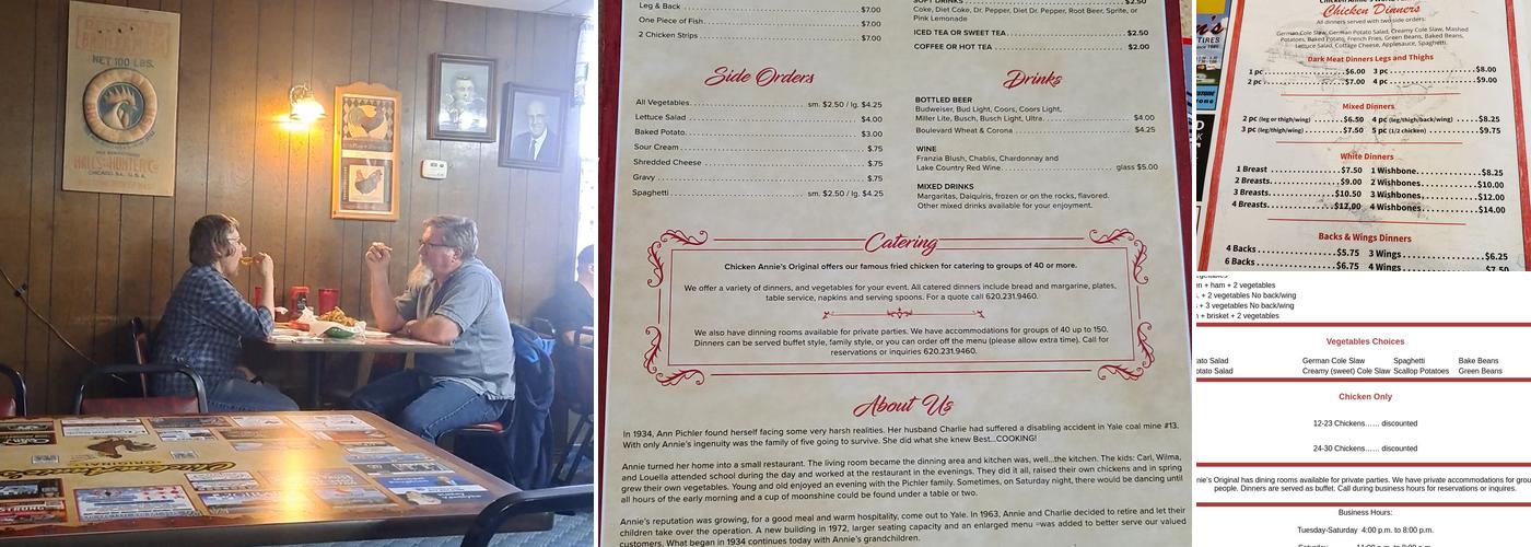 Chicken Annie's Original Menu