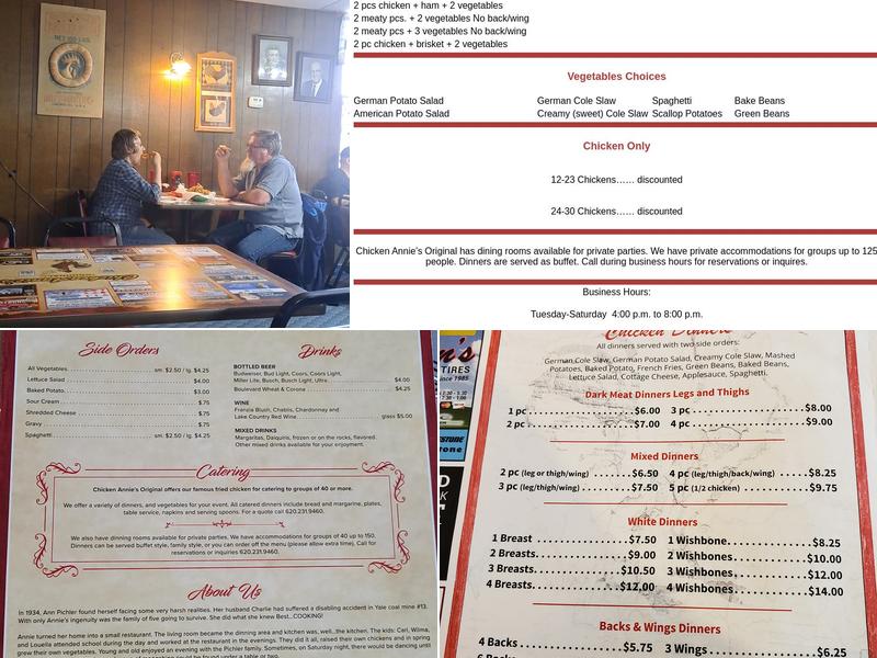Chicken Annie's Original Menu