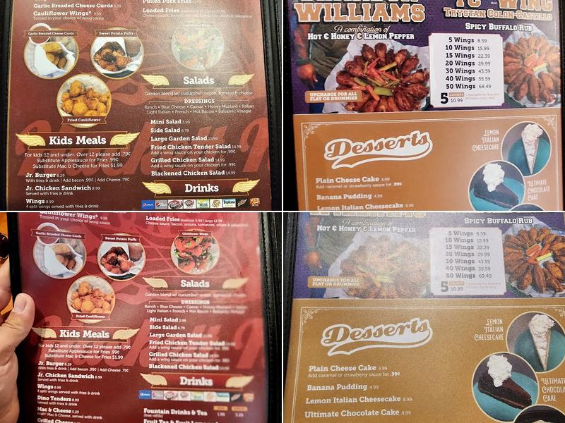 Hackett Hot Wings Menu