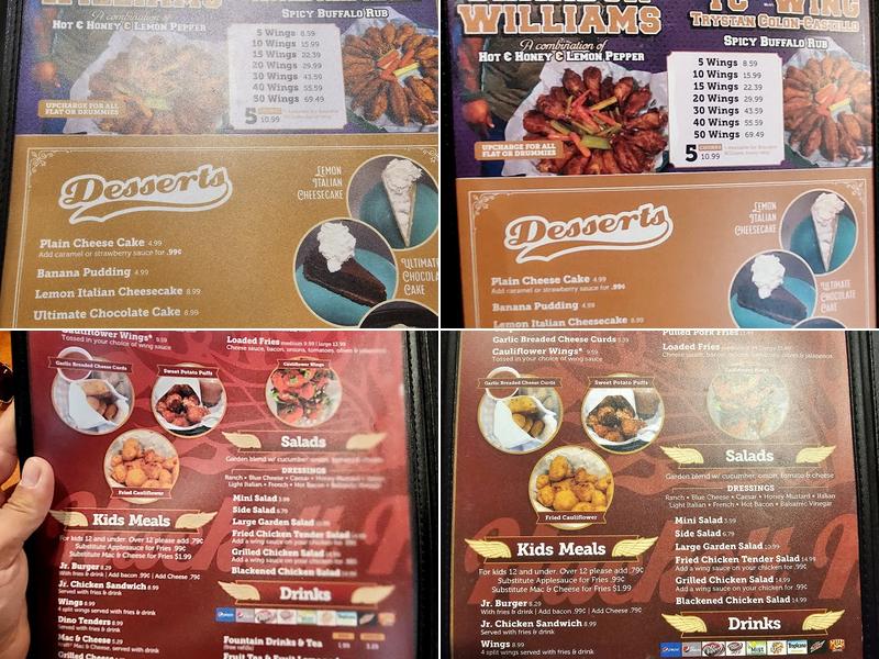 Hackett Hot Wings Menu