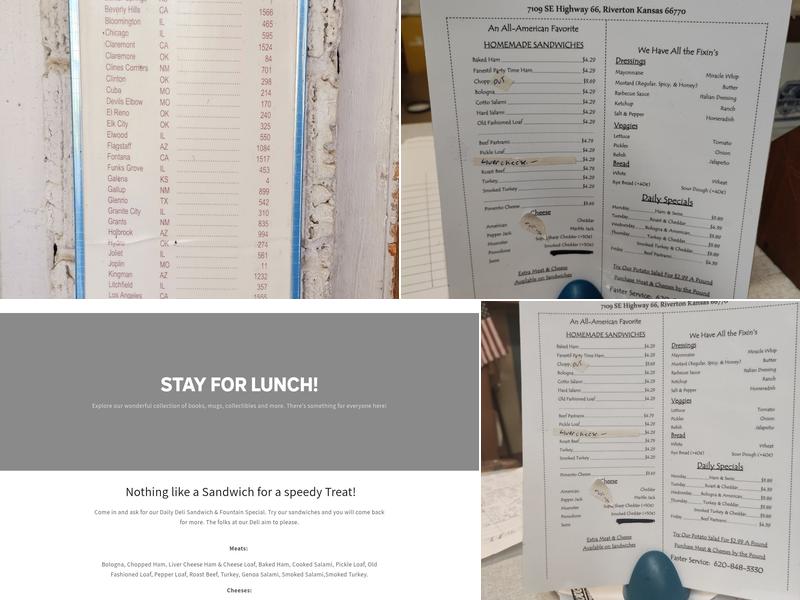 Nelson's Old Riverton Store Menu