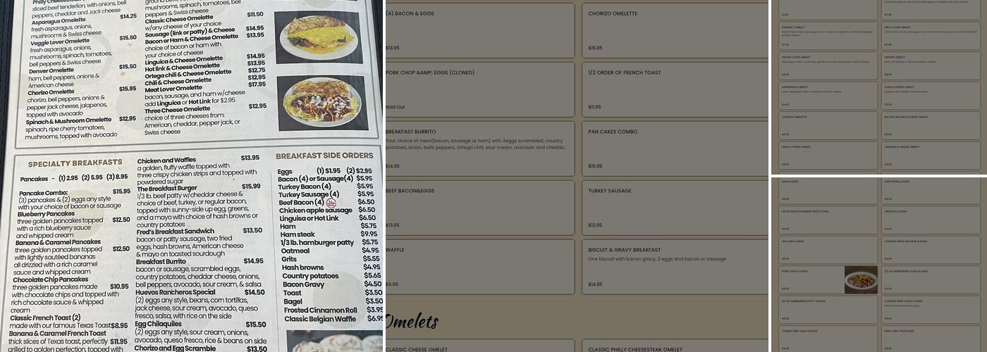 Miller's Cafe Menu