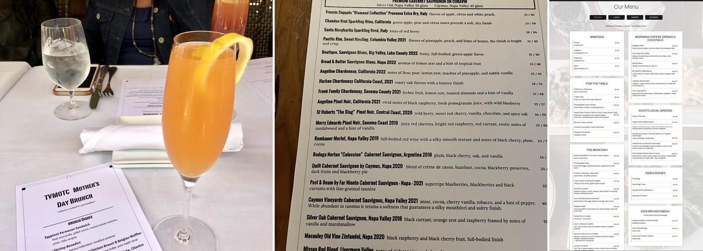 Bridges Restaurant and Bar Menu