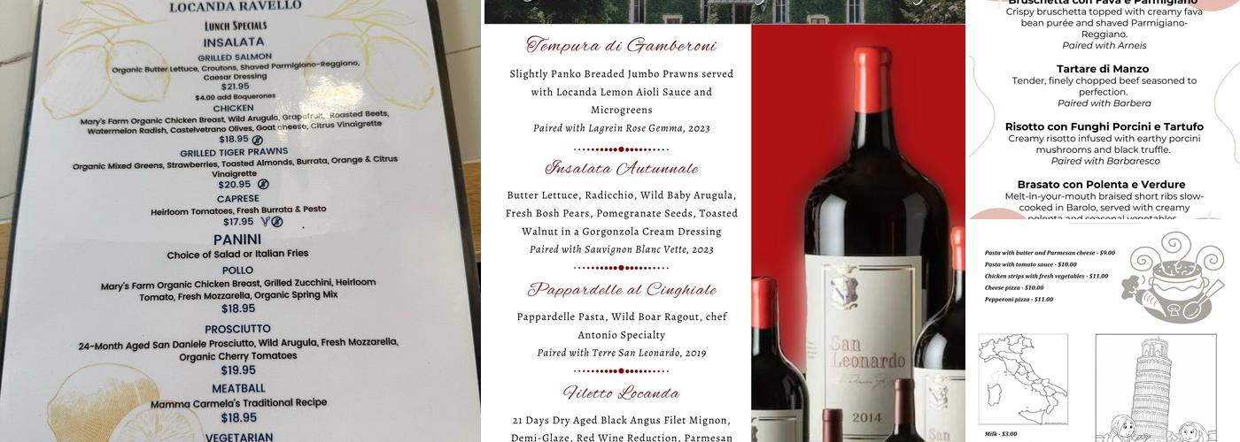 Locanda Ravello Menu