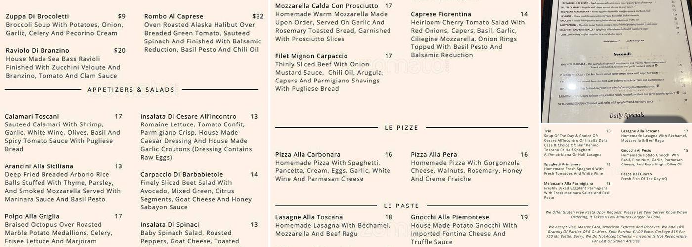 Incontro Ristorante Menu