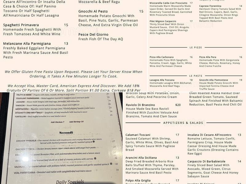 Incontro Ristorante Menu