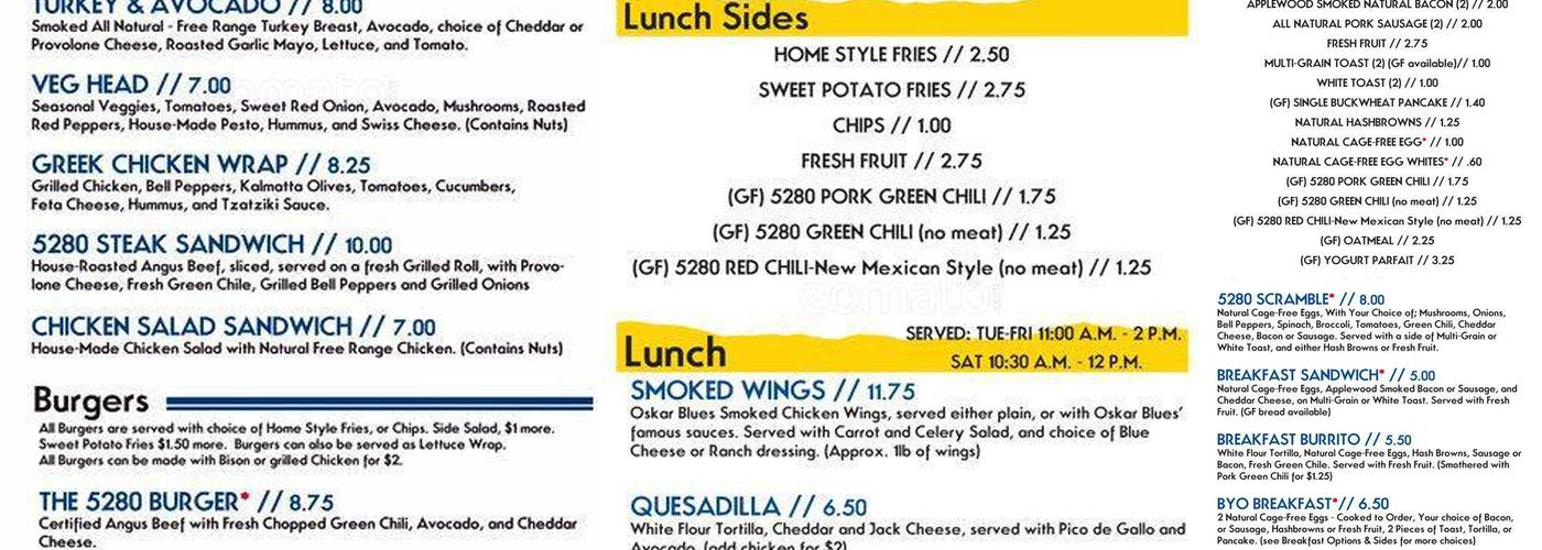 5280 Eats Menu