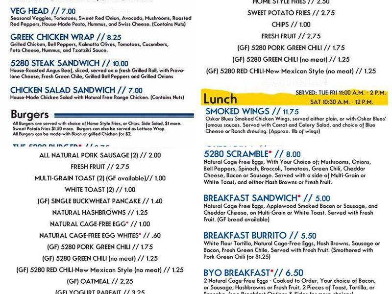 5280 Eats Menu