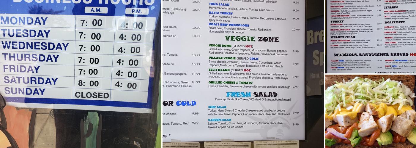 Deli Zone Menu