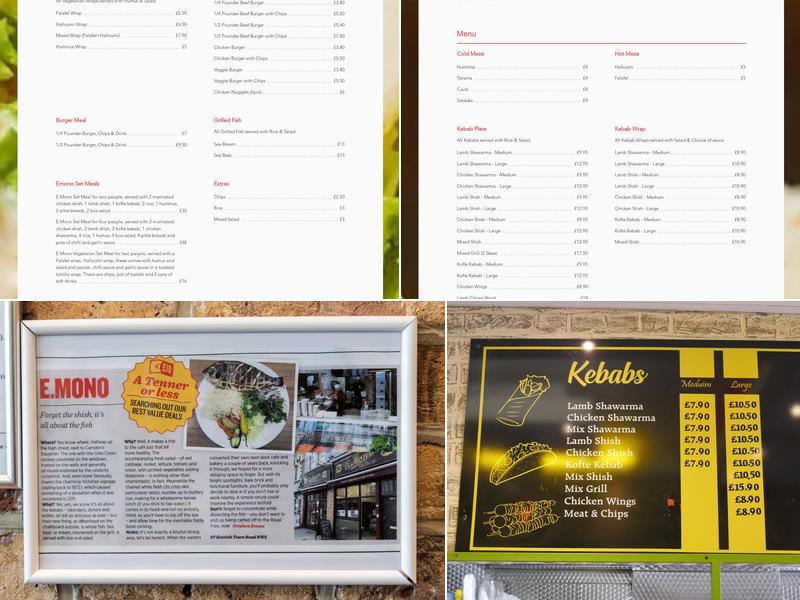 E. Mono Restaurant Kentish Town Menu