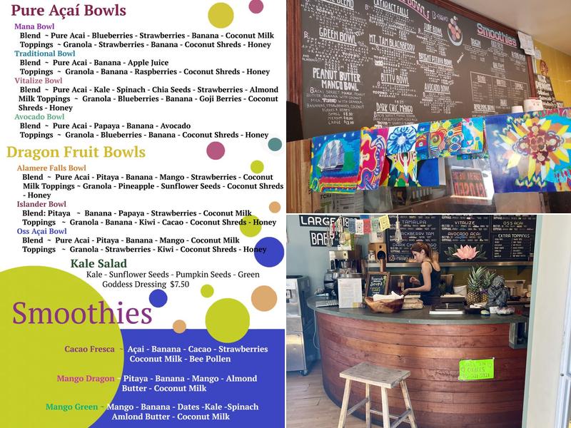 Mana Bowls Acai Cafe Menu
