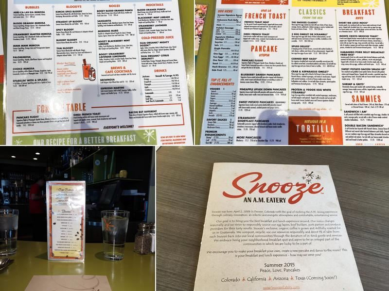 Snooze, an A.M. Eatery Menu