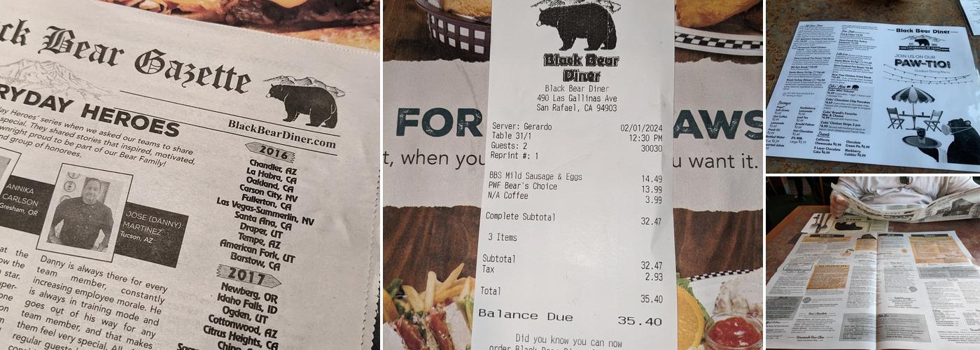 Black Bear Diner Menu