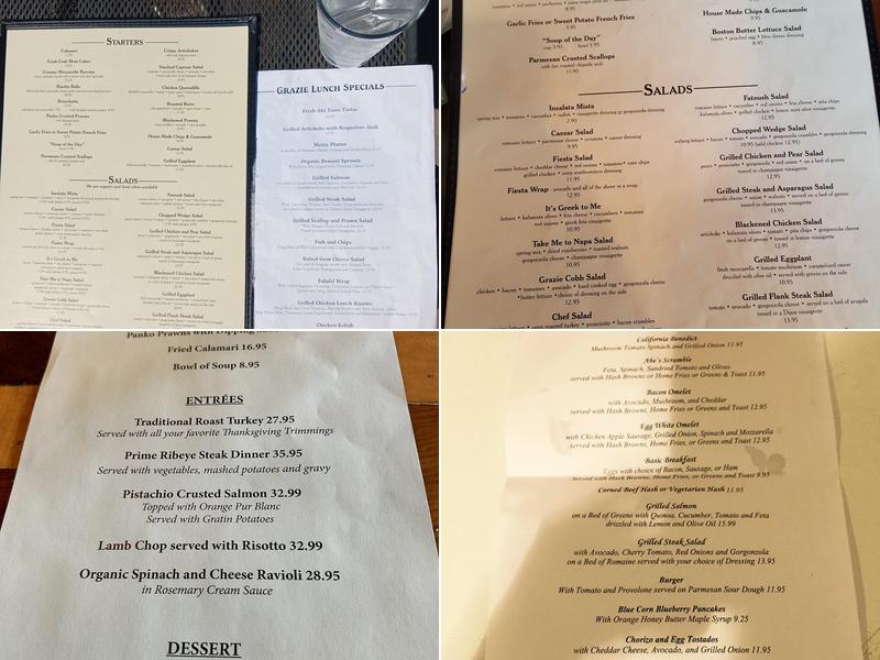 Grazie Restaurant Menu