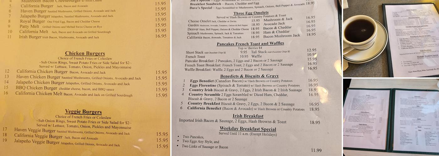 Hamburger Haven Menu