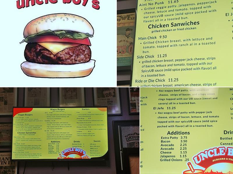 Uncle Boy's Menu