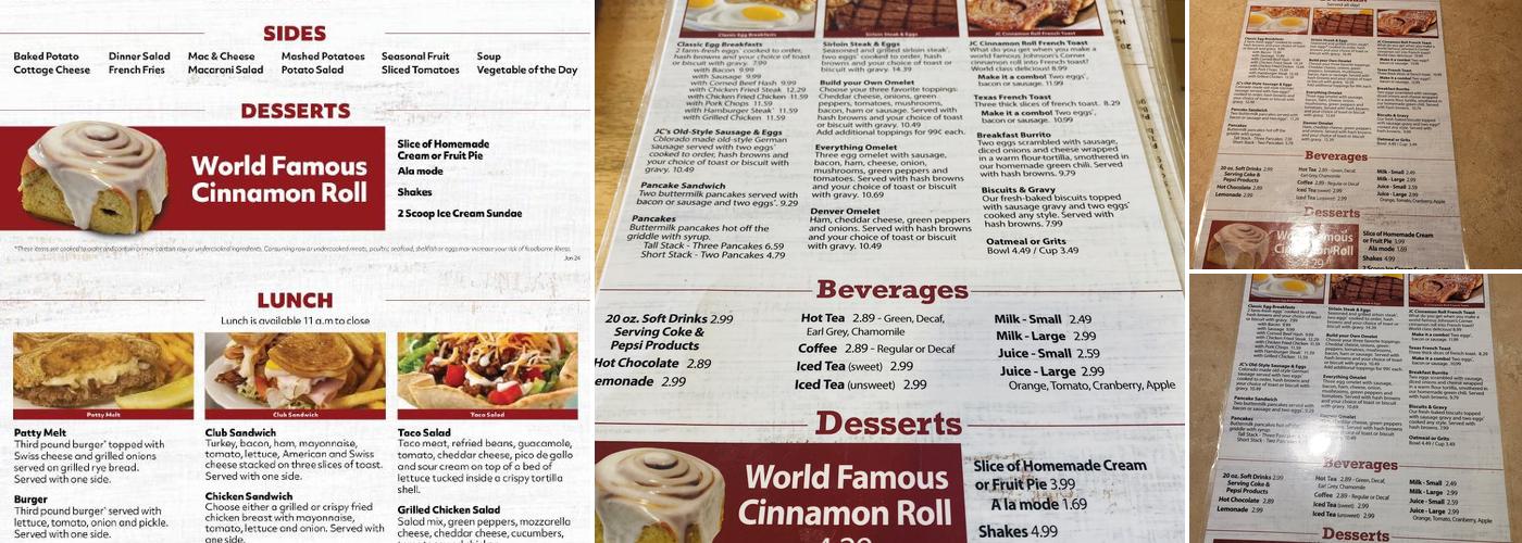 Johnson's Corner Restaurant & Bakery Menu