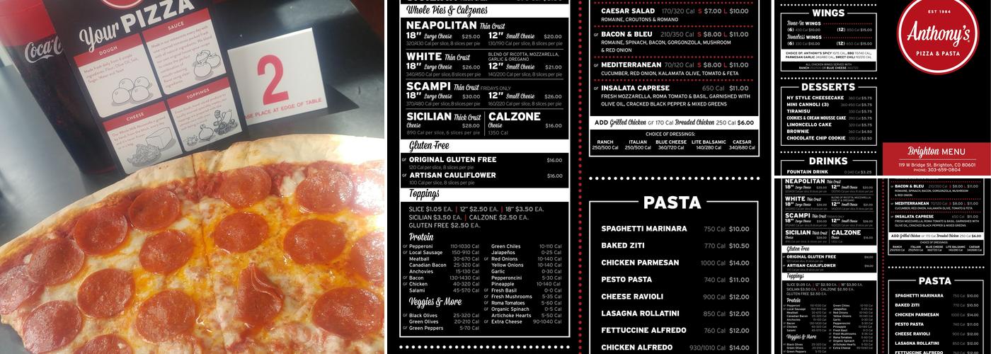 Anthony's Pizza & Pasta Menu