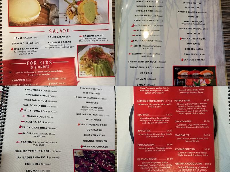 Sakura Sushi & Grill Japanese Restaurant Menu