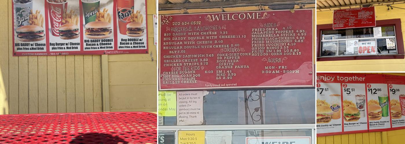 Big Daddy's Menu