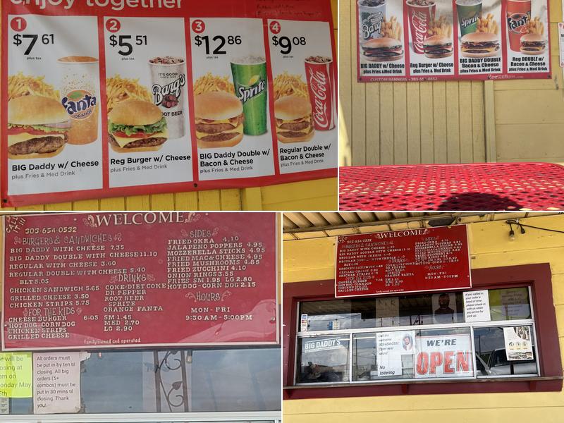 Big Daddy's Menu