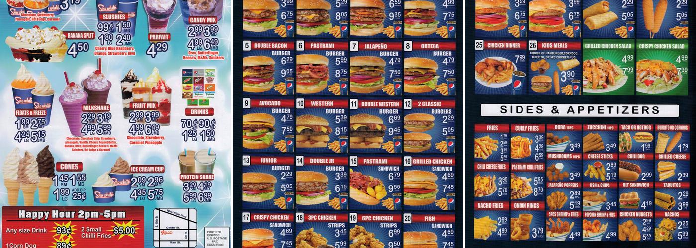 Sno-White Drive-In Menu