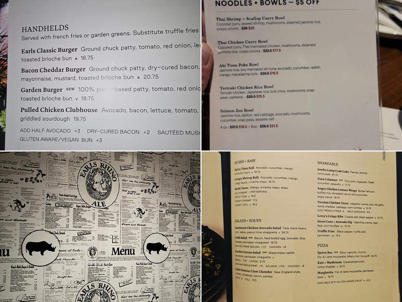Earls Kitchen + Bar Menu