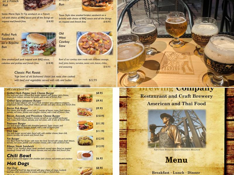 Black Gold Brewing Company Menu