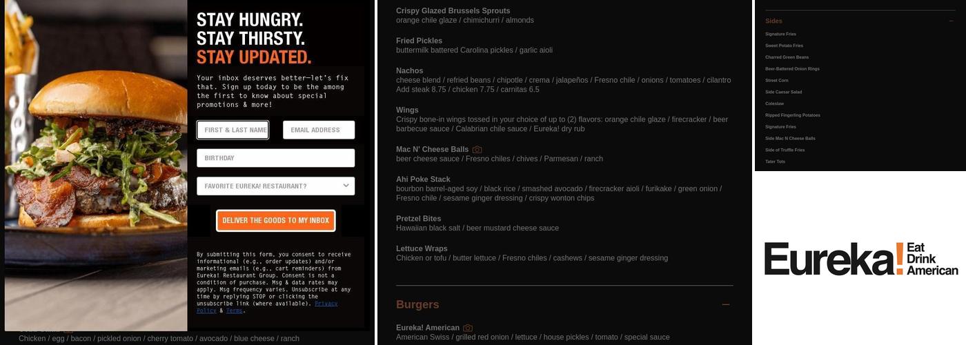 Eureka! Menu