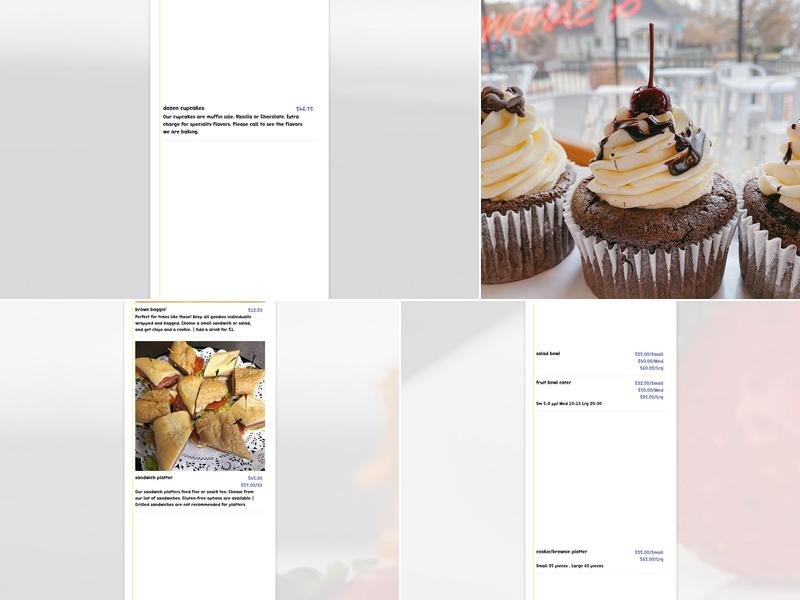 Eats & Sweets Menu