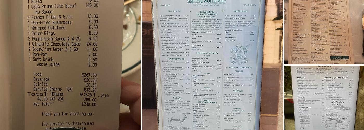 Smith & Wollensky Menu