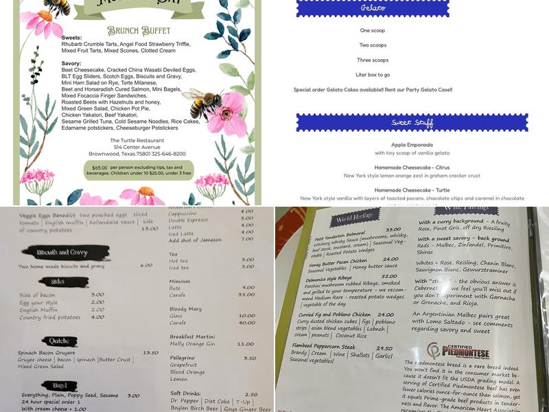 The Turtle Restaurant Menu