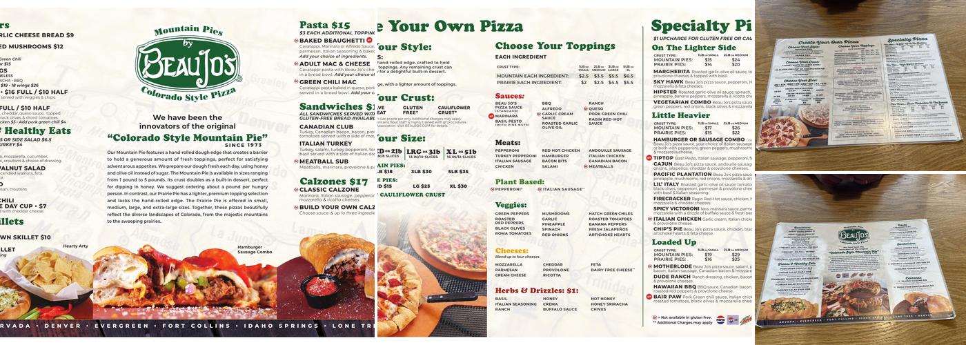 Beau Jo's Arvada Menu