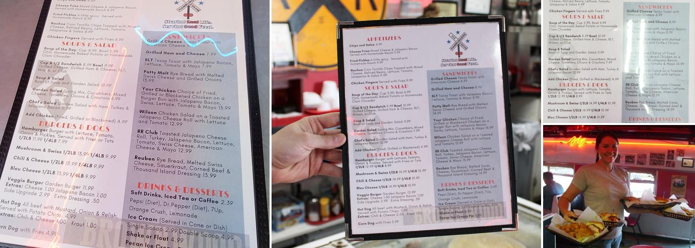 Runaway Train Cafe Menu