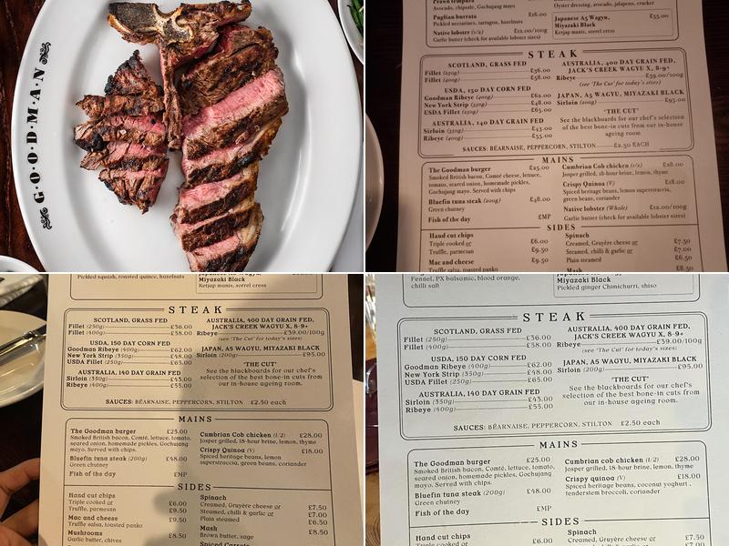 Goodman - Mayfair Menu