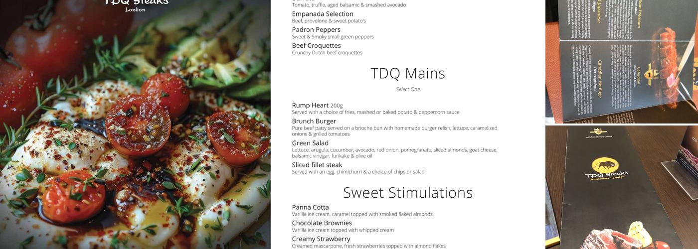 TDQ Steaks Menu