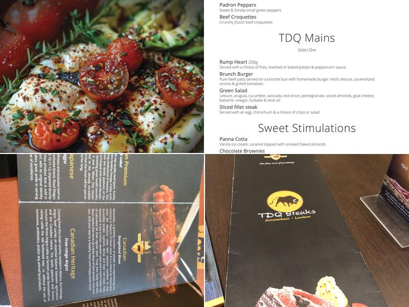 TDQ Steaks Menu