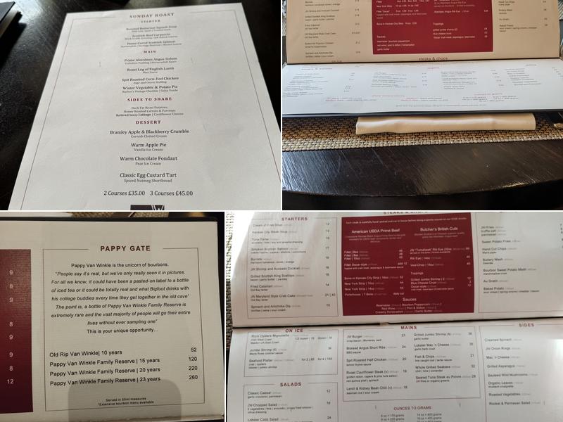 JW Steakhouse Menu