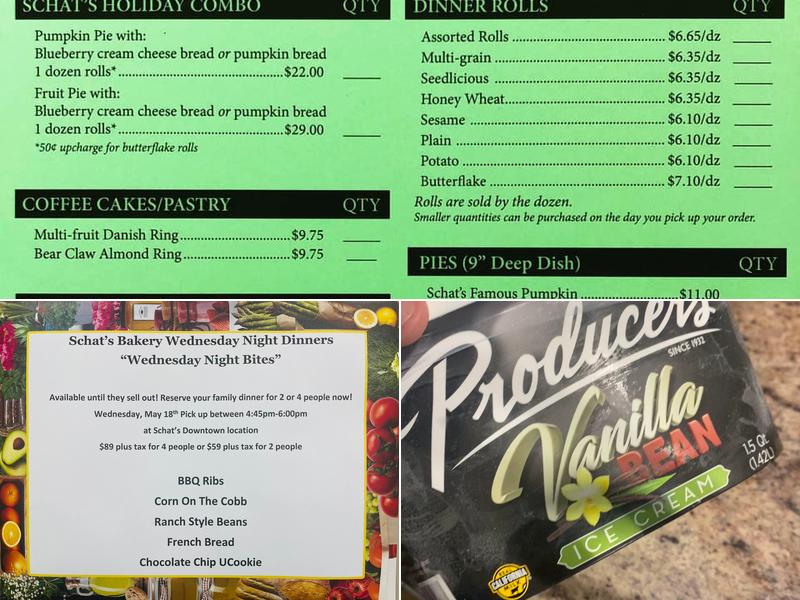 Schat's Bakery & Cafe Menu